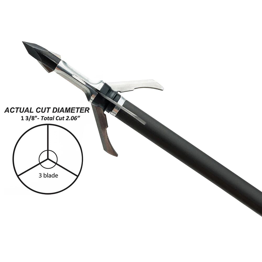 Grim Reaper Razortip 85gr 1-3/8&quot; 3-Blade Mechanical Broadheads 3pk 1902