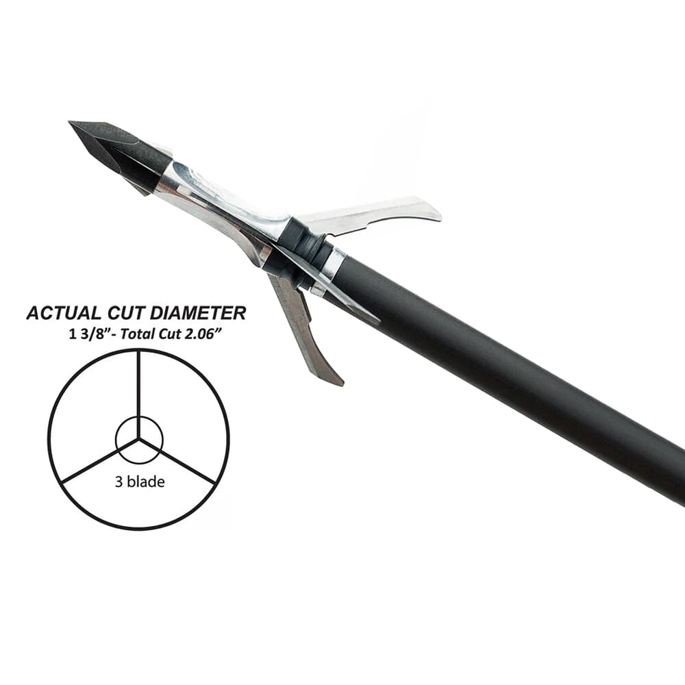 Grim Reaper Razortip 100gr 1-3/8&quot; 3-Blade Mechanical Broadheads 3pk 1903