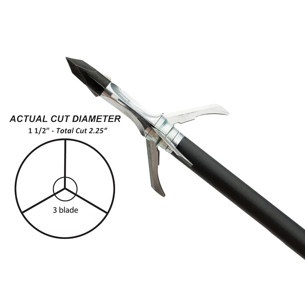 Grim Reaper CrossBow RT 100gr 1-1/2&quot; 3-Blade Mechanical Broadheads 3pk 1973