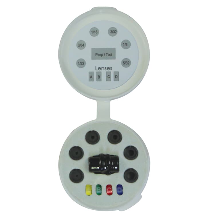 Hamskea Insight Short Draw Deluxe Peep, Kit SD Housing, 6 Apertures/Tool, ABCD Lenses, Case PEEP075