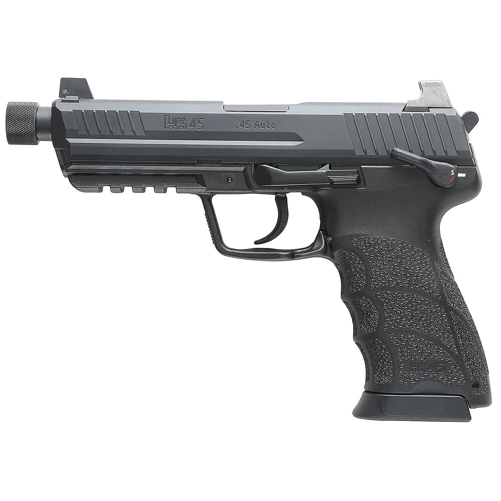 HK HK45 Tactical V1 .45 ACP 5.2" M16x1 LH Bbl Pistol w//Safety/Decocker & (2) 10rd Mags 81001117