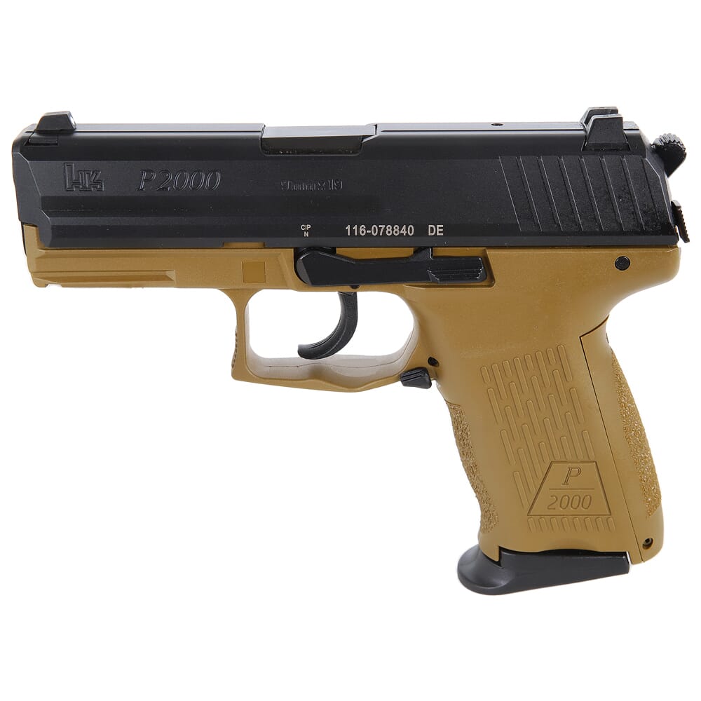 HK P2000 V3 9mm 3.66" Bbl DA/SA NMS FDE Pistol w/(2) 13rd Mags 81000839