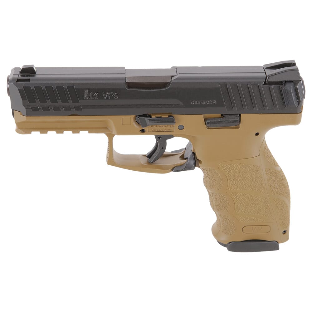 HK VP9 9mm FDE Pistol w/(2) 10rd Mags, (2) Add'tl Backstraps, & (2) Add'tl Sets of Lateral Grip Plates 81000227