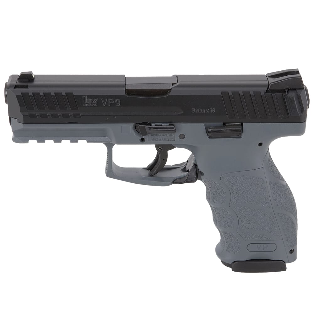 HK VP9 9mm Grey Pistol w/(2) 10rd Mags, (2) Add'tl Backstraps, & (2) Add'tl Sets of Lateral Grip Plates 81000231