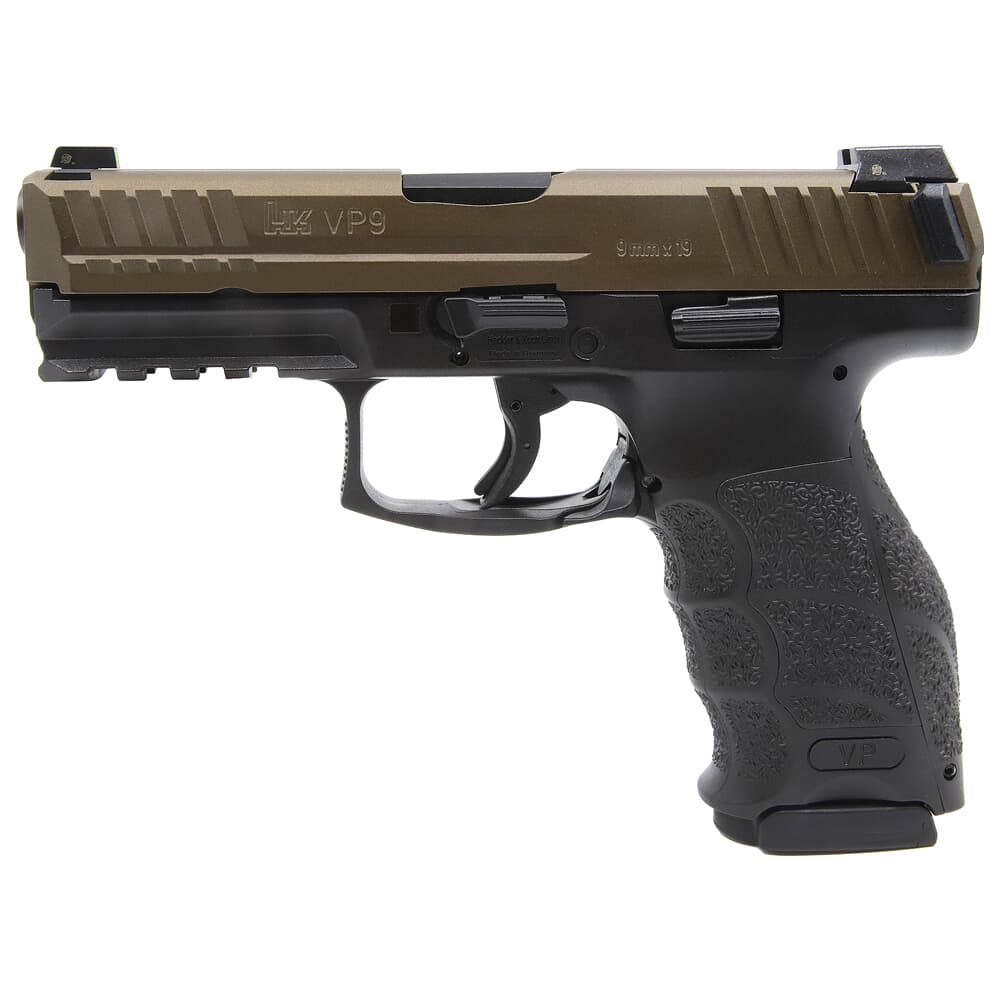 HK VP9 9mm 4.09&quot; Bbl Midnight Bronze Handgun w/(3) 17rd Mags &amp; Night Sights 81000799