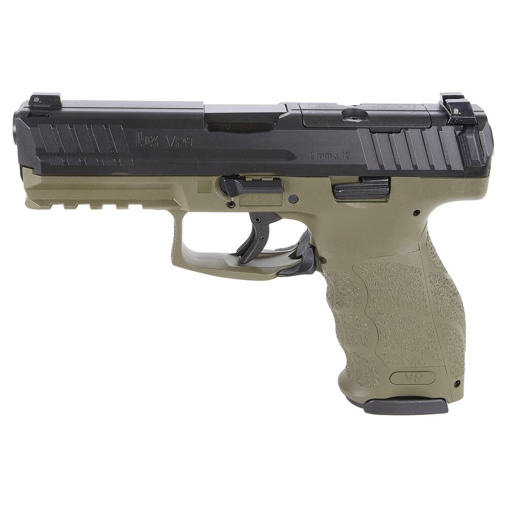 HK VP9 9mm 4.09" Bbl Optics Ready Green Pistol w/(3) 17rd Mags & Night Sights 81000612