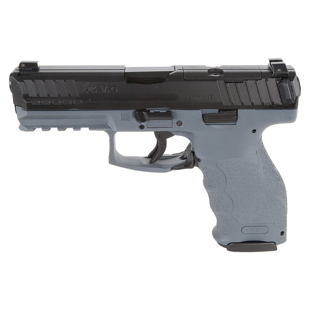 HK VP9 9mm 4.09&quot; Bbl Optics Ready Grey Pistol w/(3) 17rd Mags &amp; Night Sights 81000616