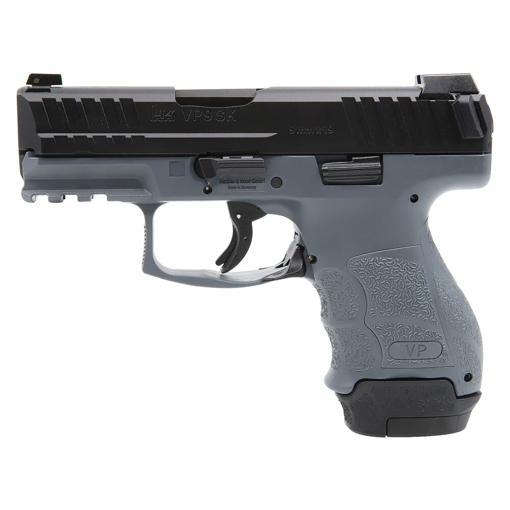 HK VP9SK 9mm 3.39" Bbl Grey Subcompact Pistol w/(1) 15rd & (1) 12rd Mags 81000812
