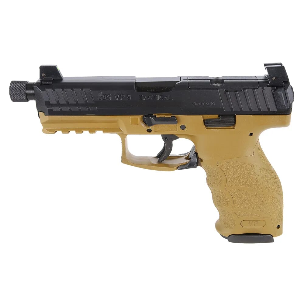 HK VP9 Tactical 9mm 4.7" Bbl FDE Pistol w/(3) 10rd Mags & Night Sights 81000775