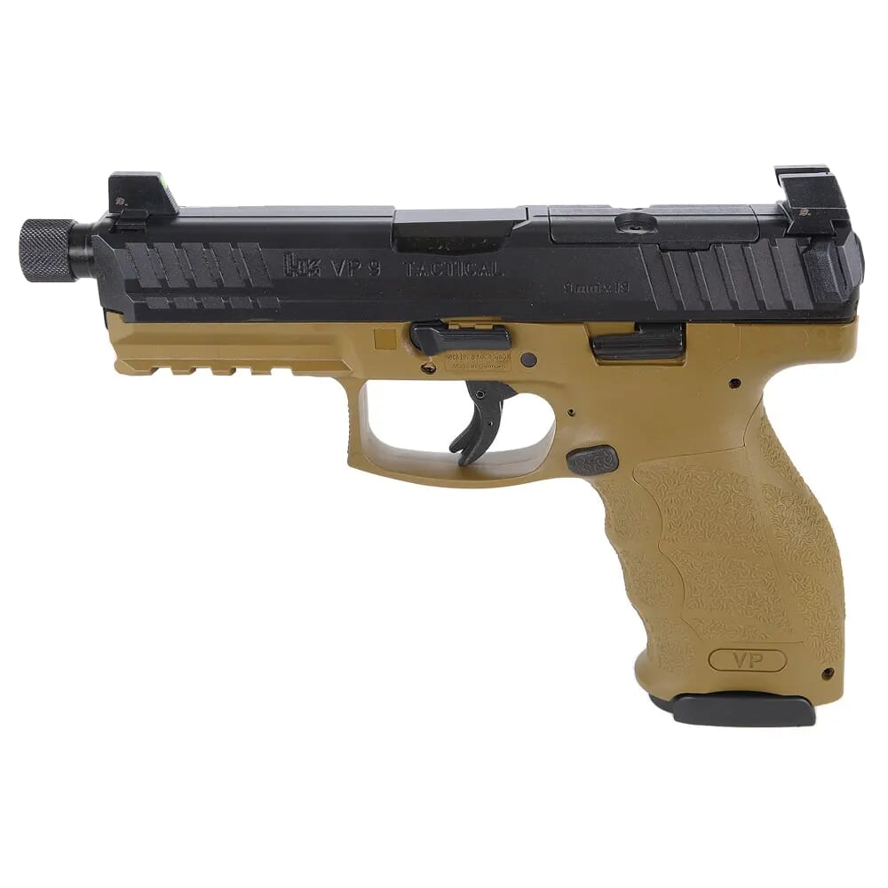 HK VP9-B Tactical 9mm 4.7" Bbl Push-Button Mag Release Optics Ready FDE Pistol w/(3) 10rd Mags & Night Sights 81000777