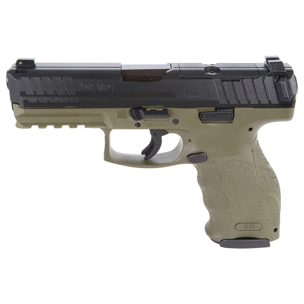 HK VP9-B 9mm 4.09" Bbl Push-Button Mag Release Optics Ready Green Pistol w/(2) 10rd Mags 81000760