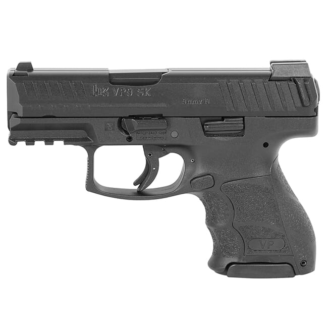 HK VP9SK-B 9mm 3.39" Bbl Subcompact Push-Button Pistol w/(1) 15rd Mag, (2) 12rd Mags & Night Sights 81000807
