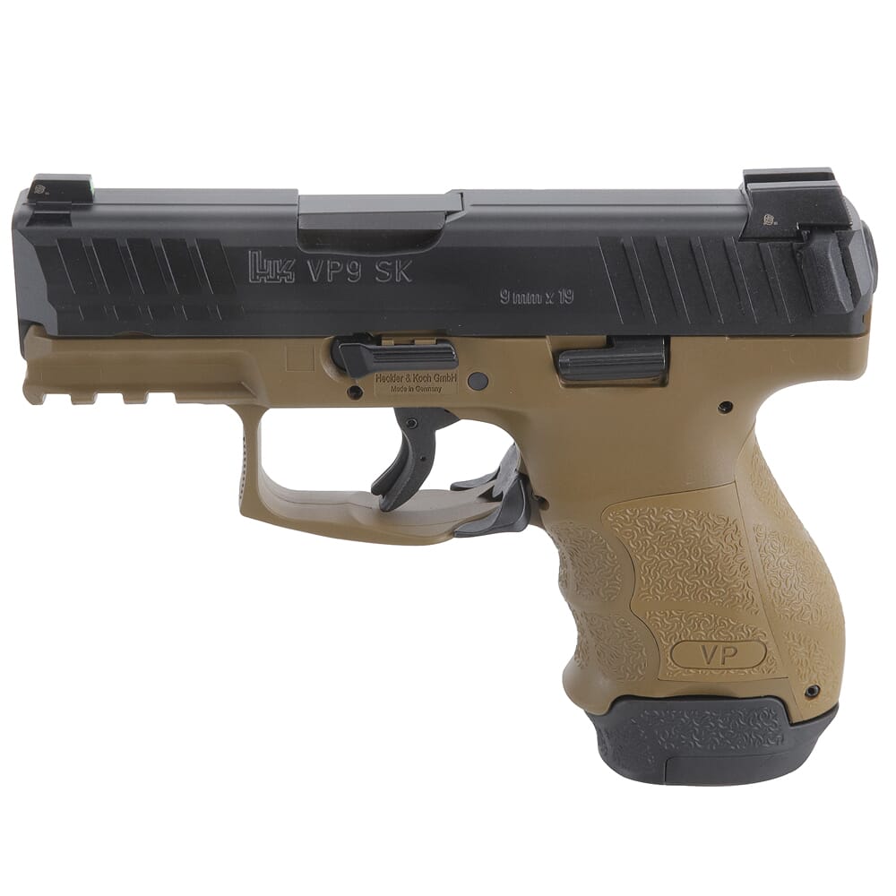 HK VP9SK Subcompact 9mm FDE Pistol (1) 13rd, (1) 10rd Mags and Night Sights 81000292