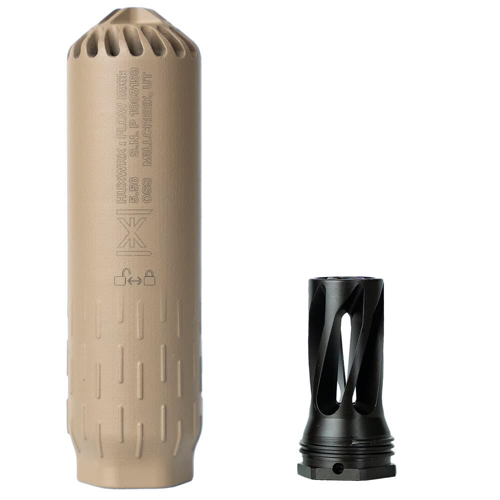 HUXWRX Flow 556K Suppressor with Flash Hider Kit, FDE 2450
