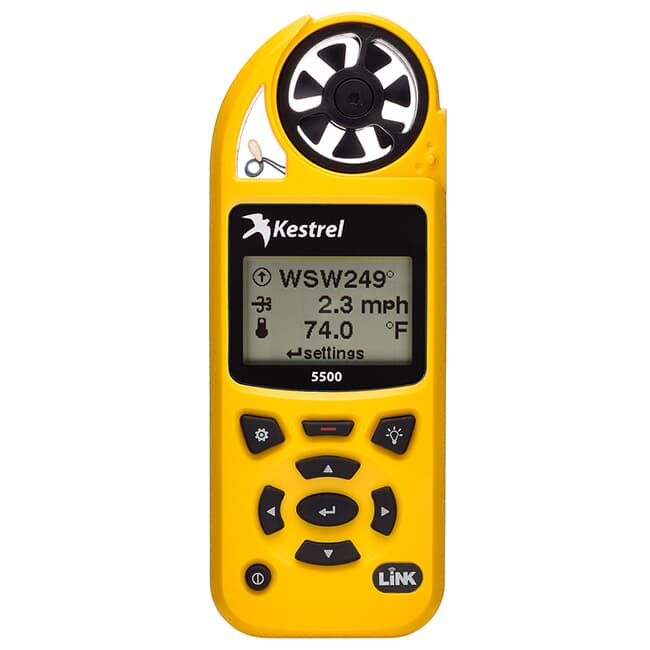 Kestrel 5500 Weather Meter w/ LiNK &amp; Vane Mount Yellow 0855LVYEL