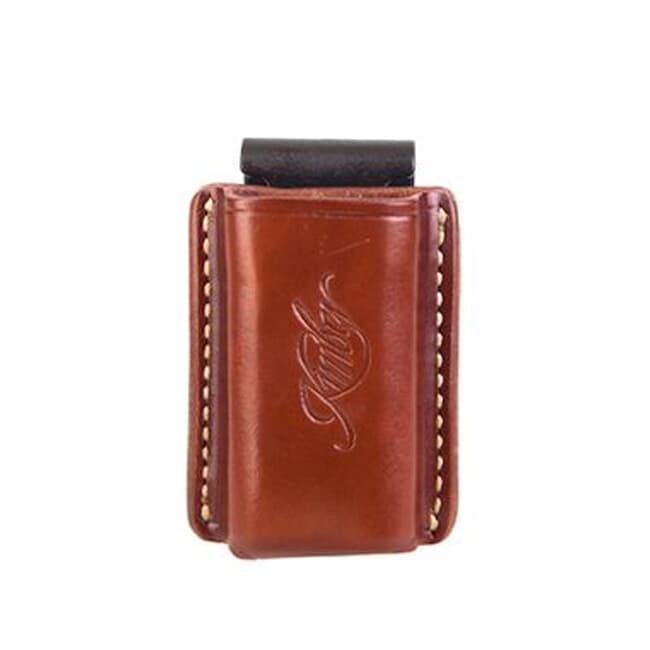 Kimber Single Mag Tan Leather Carrier w/Spring Clip &amp; Kimber Logo by Galco 4000019