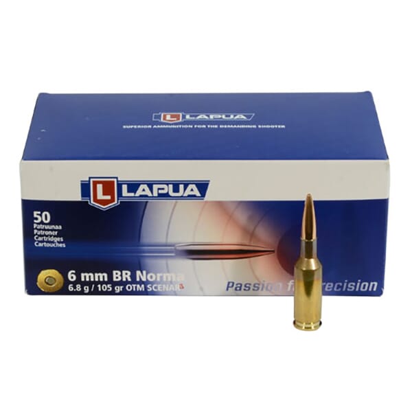Lapua 6mm BR Norma 105gr Scenar-L OTM Ammo Box of 50 4316047