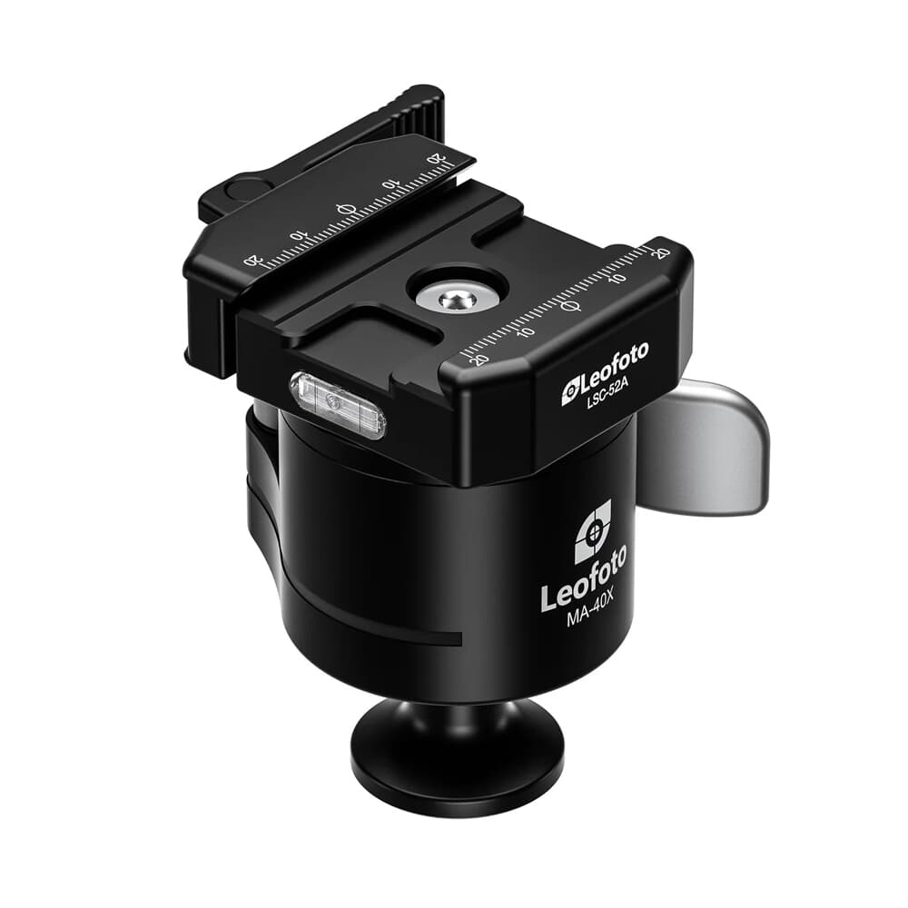 Leofoto MA-40X 40mm Lever-Release Rapid Lock Ball Head w/Rosette &amp; 3/8&quot; Mounting Socket MA-40X-ARCA