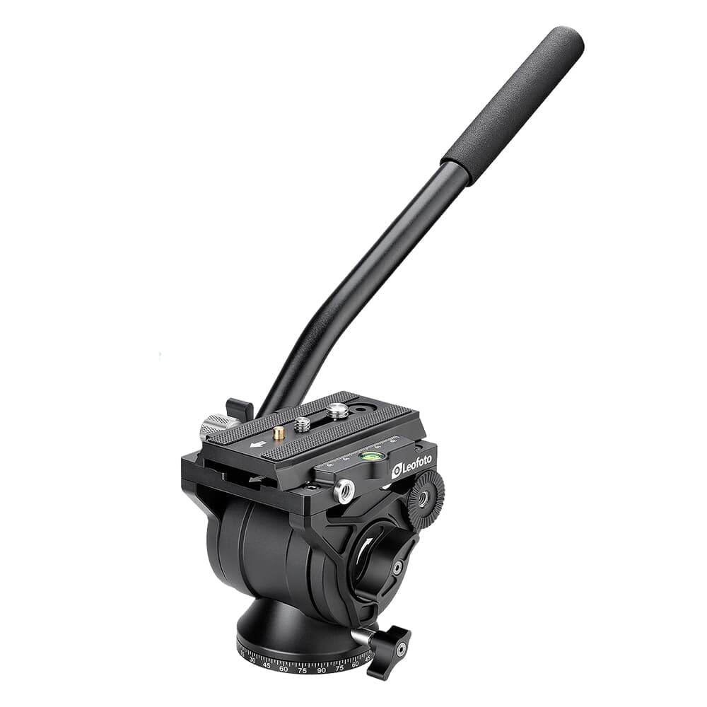 Leofoto 60mm Fluid Video Head Kit w/Manfrotto Compatible QR Plate &amp; LH/RH Handle BV-10M-MANFROTTO-STANDARD