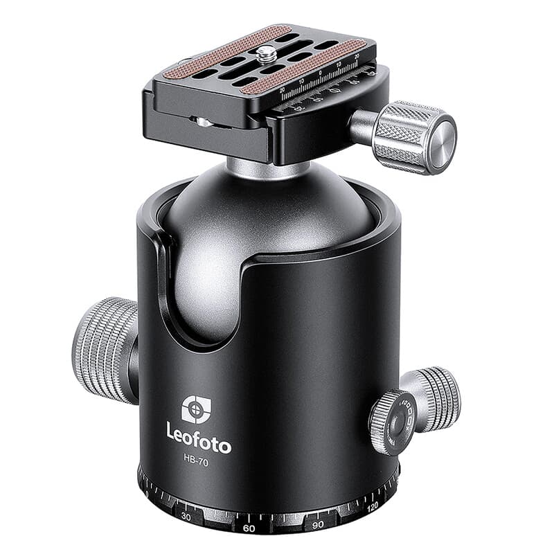 Leofoto HB-70 70mm Heavy Duty Ball Head w/Quick Release Plate &amp; Case, Max Load 88lb HB-70