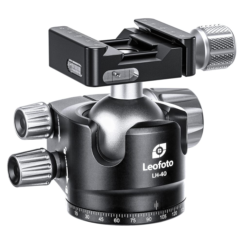 Leofoto LH-40SK 40mm Low Profile Ball Head + LSK-50 Dual Clamp Arca/Picatinny For Shooting/Hunting LH-40SK