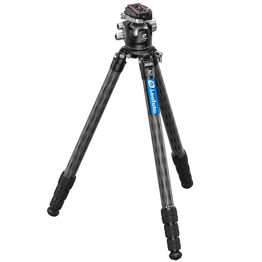 Leofoto LM-X LM-324CLX Long Tripod w/75mm Bowl, Platform &amp; LH-55LR Lever-Release Low Profile Ball Head LM-324CLX-LH-55LR