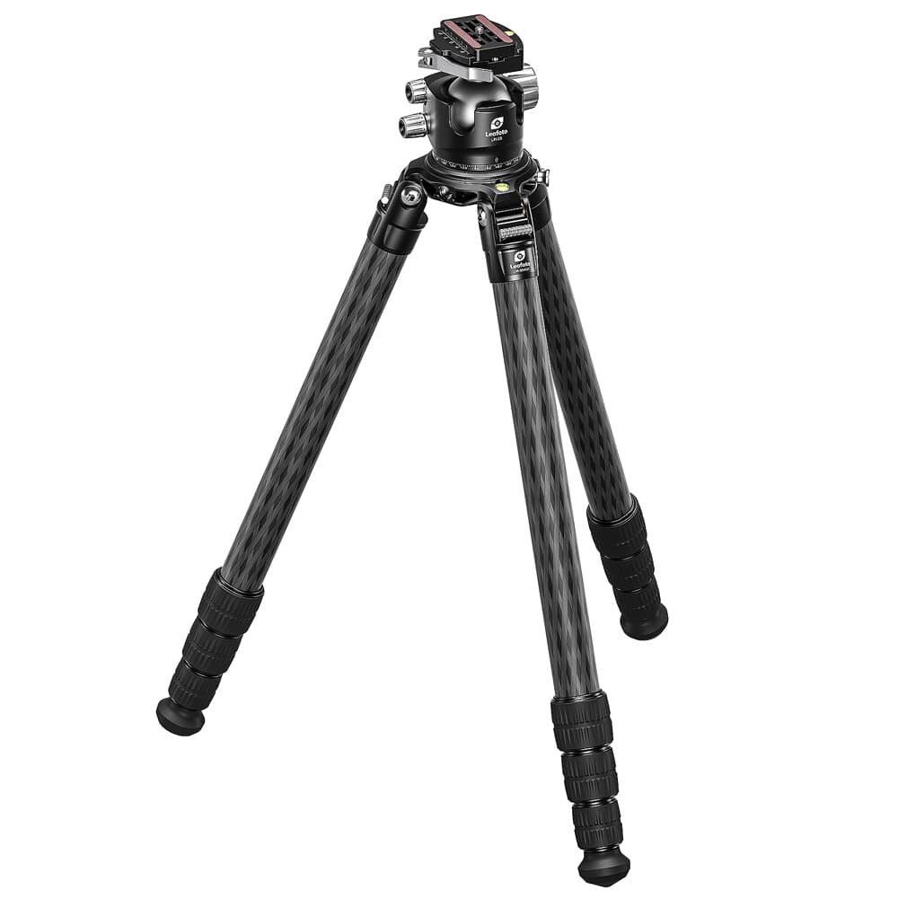 Leofoto LM-X LM-364CX Tripod w/75mm Bowl, Platform &amp; LH-55LR Lever-Release Low Profile Ball Head LM-364CX-LH-55LR