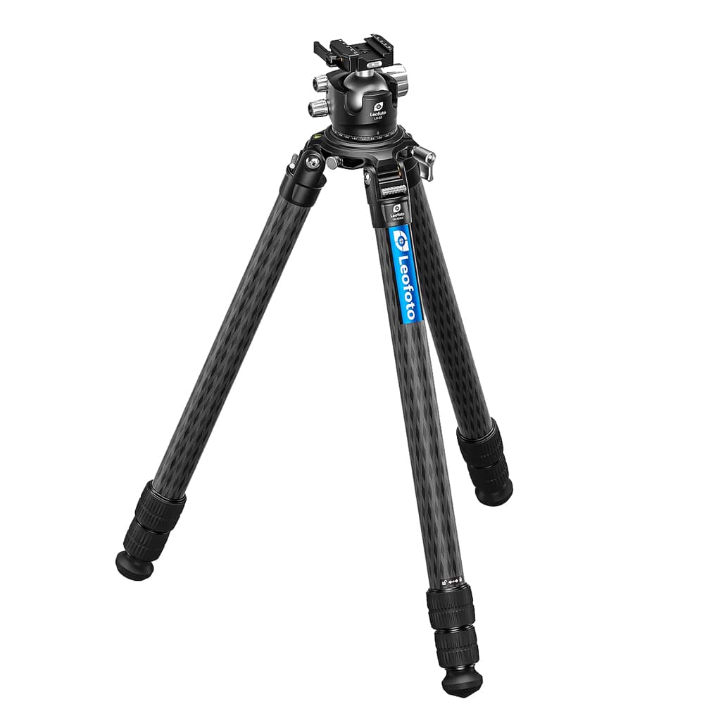 Leofoto LM-X LM-403CX Tripod w/100mm Bowl, Platform &amp; LH-55LR Lever-Release Low Profile Ball Head LM-403CX-LH-55LR
