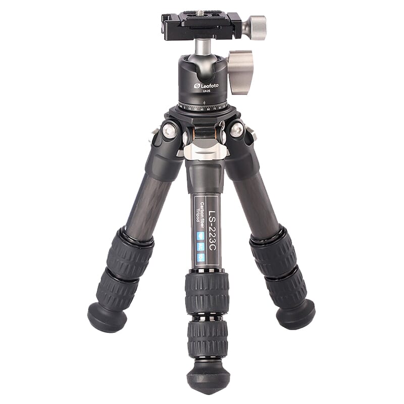 Leofoto Mini Professional Light Weight Carbon Fiber Tripod Kit w/LH-25 Leveling Head LS-223C-LH-25