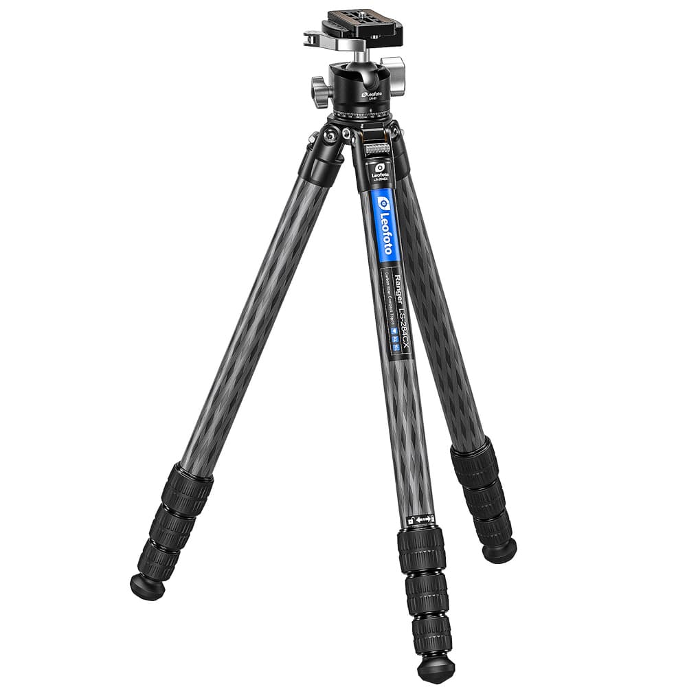 Leofoto LS-X Ranger LS-284CX Professional Light Weight Carbon Fiber Tripod w/DC-282C Carbon Fiber Add-On Column & LH-30LR Ball Head LS-284CX-LH-30LR