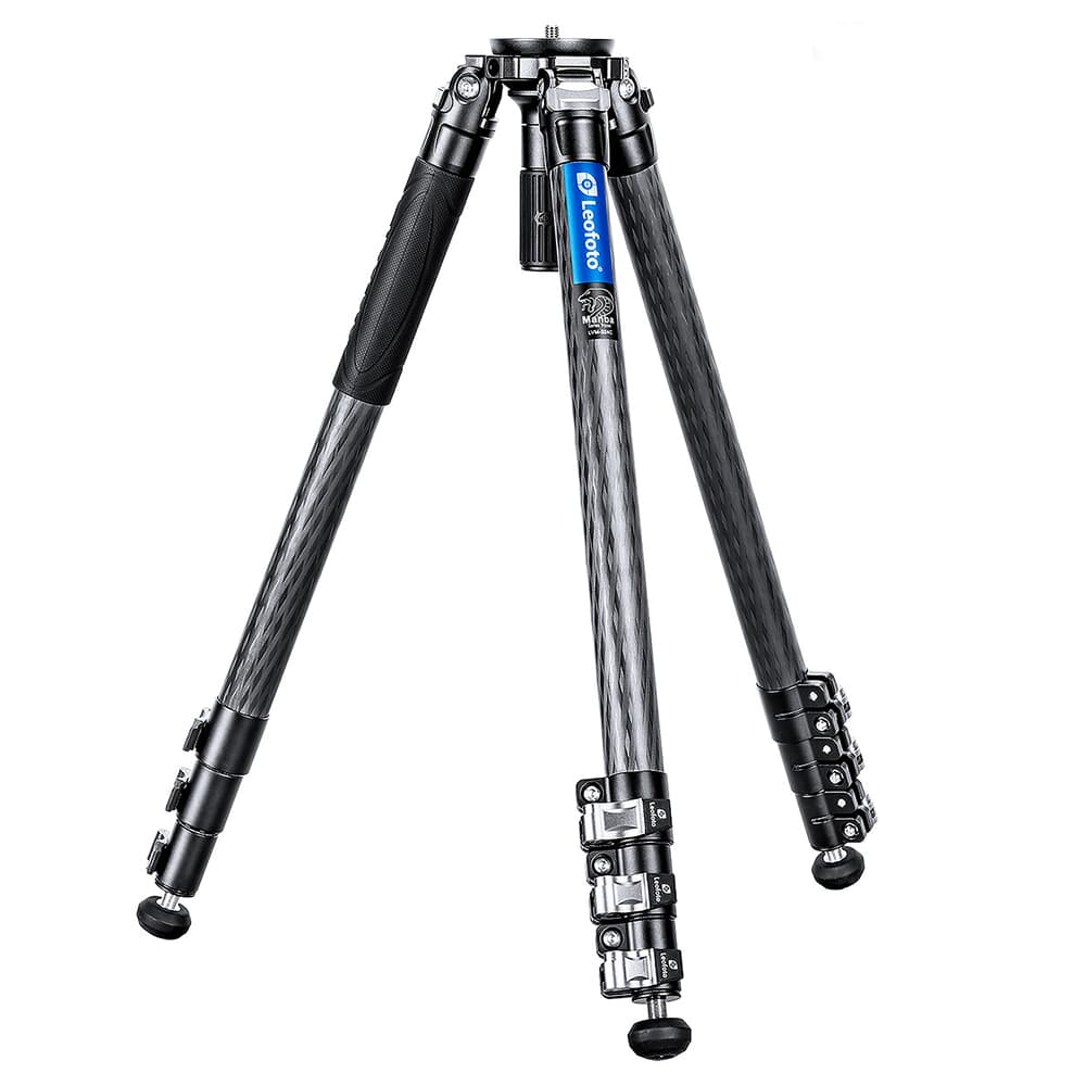 Leofoto 4-Section Carbon Fiber Video Head Systems LV Flip Lock Binocular Tripod w/Center Column, 33lb Max Load LV-324C