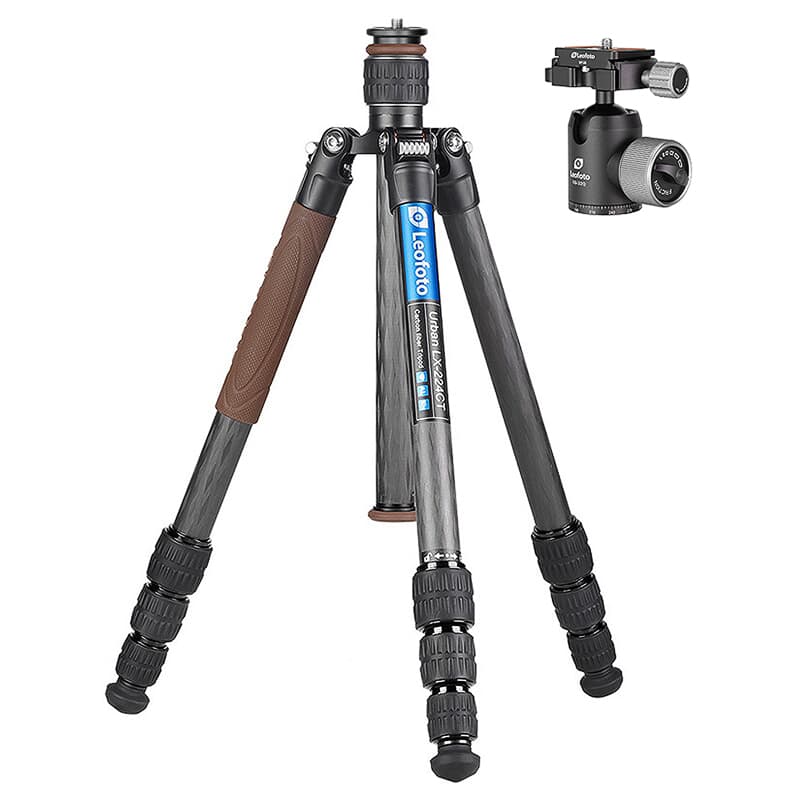 Leofoto LX-224CT+XB-32Q Reversible &amp; Lightweight Carbon Fiber Travel Tripod w/Ball Head LX-224CT-XB-32Q