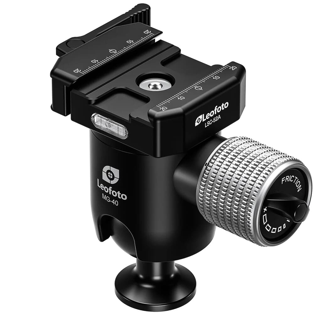 Leofoto MG-40X 40mm Lever-Release Rapid Lock Ball Head w/Rosette, 3/8&quot; Mounting Socket &amp; Knob/Tension Control MG-40X-ARCA