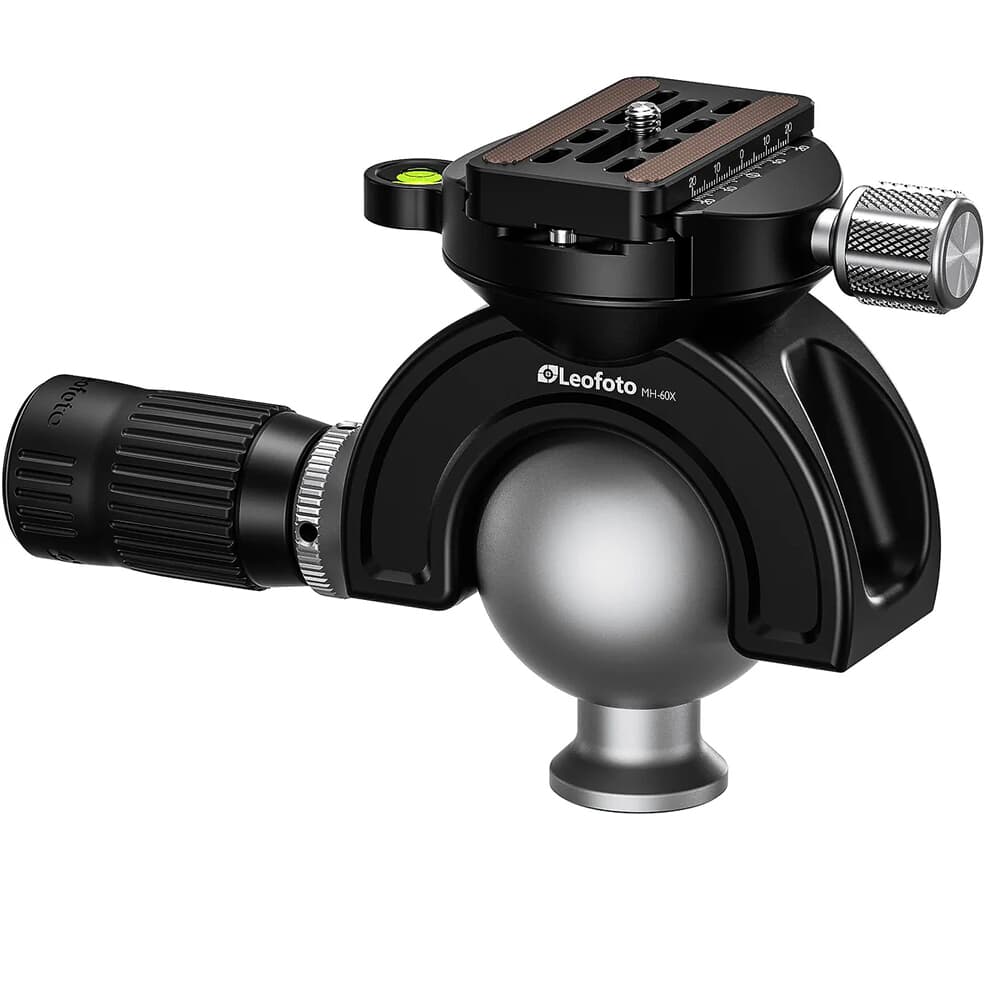 Leofoto MH-60X-Arca 60mm Full Dynamic Ball Head w/Rosette, 3/8&quot; Mounting Socket &amp; Handlebar Control MH-60X-ARCA