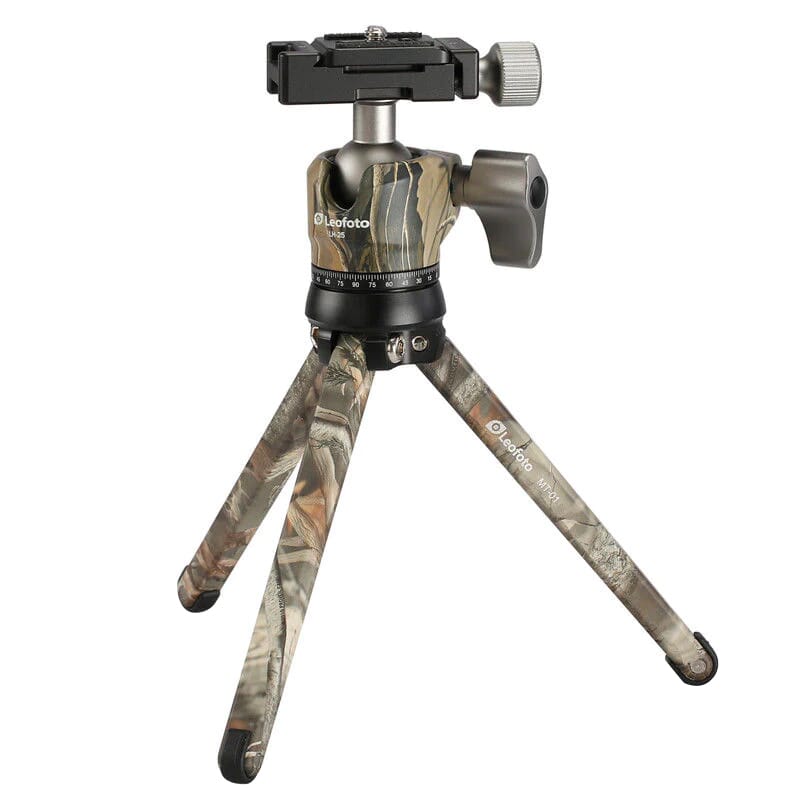 Leofoto Mini Camo Table Tripod Kit w/LH-25 Ball Head MT-01-LH-25-CAMOUFLAGE