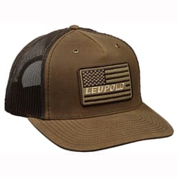 Leupold Flag Waxed Canvas Trucker Hat Buck/Brown 185040