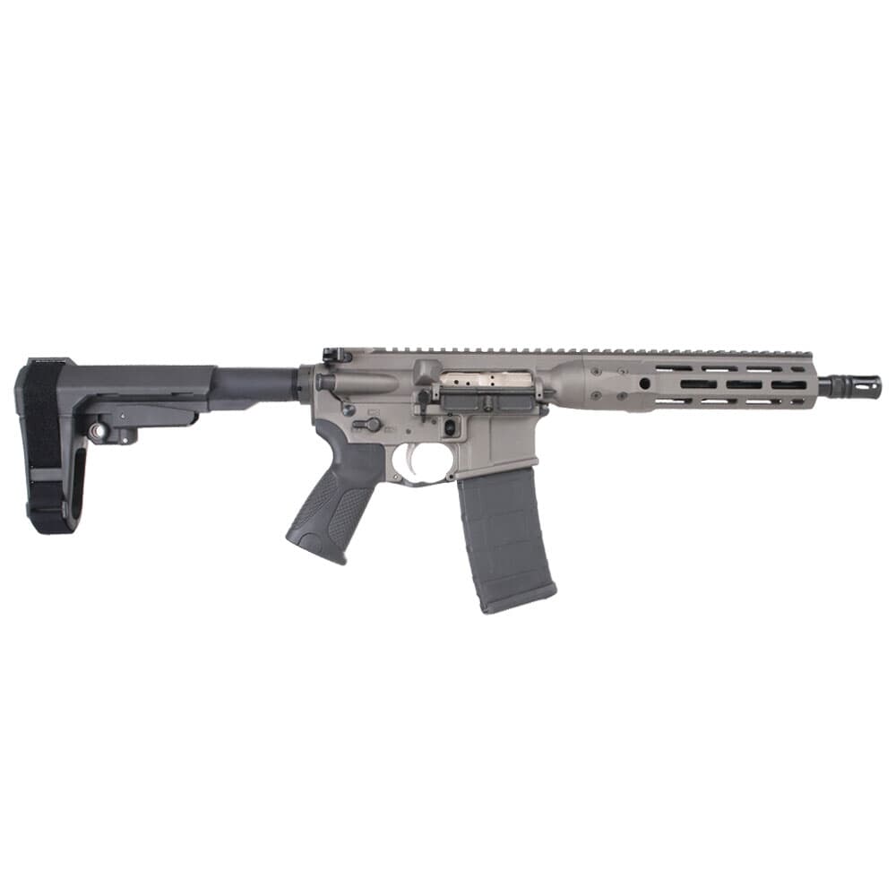 LWRC ICDI M-LOK Direct Impingement .300 Blackout 10.5&quot; 1:7&quot; 1/2x28 Bbl Tungsten Grey Pistol w/SBA3 Brace ICDIP3TG10MLSBA3