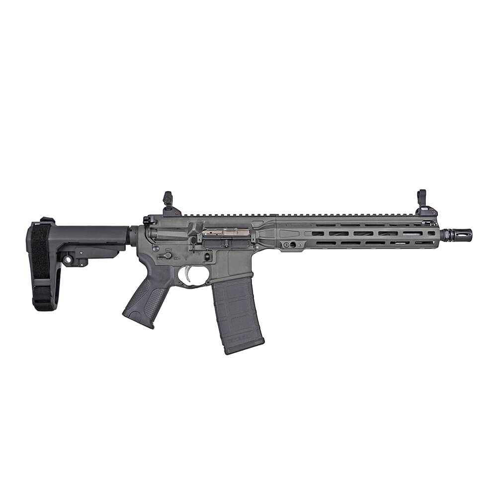 LWRC ICMKII 5.56mm 12&quot; 1/10 1/2x28 OD Patriot Tungsten Grey Pistol w/SBA3 Brace ICMKIIP5TG10SBA3