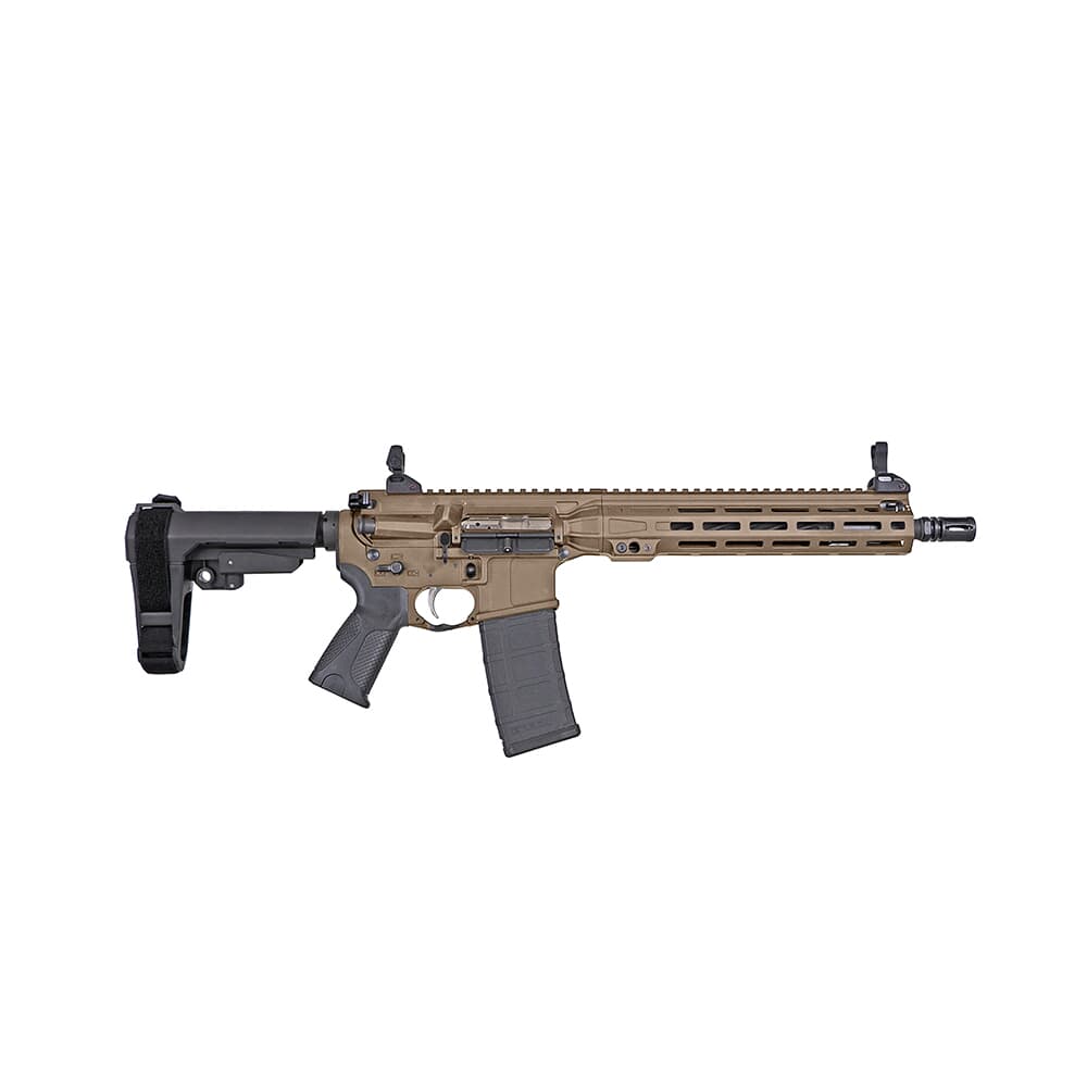 LWRC ICMKII 5.56mm 12&quot; 1/10 1/2x28 Flat Dark Earth Pistol w/SBA3 Brace ICMKIIP5CK10SBA3