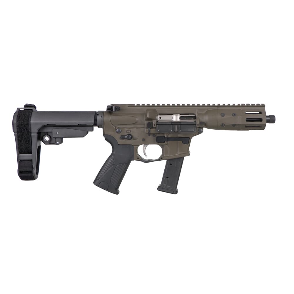 LWRC IC-9 9mm 5.6&quot; 1/10 1/2x28 Flat Dark Earth Pistol w/SBA3 Brace ICP9B5KSBA3