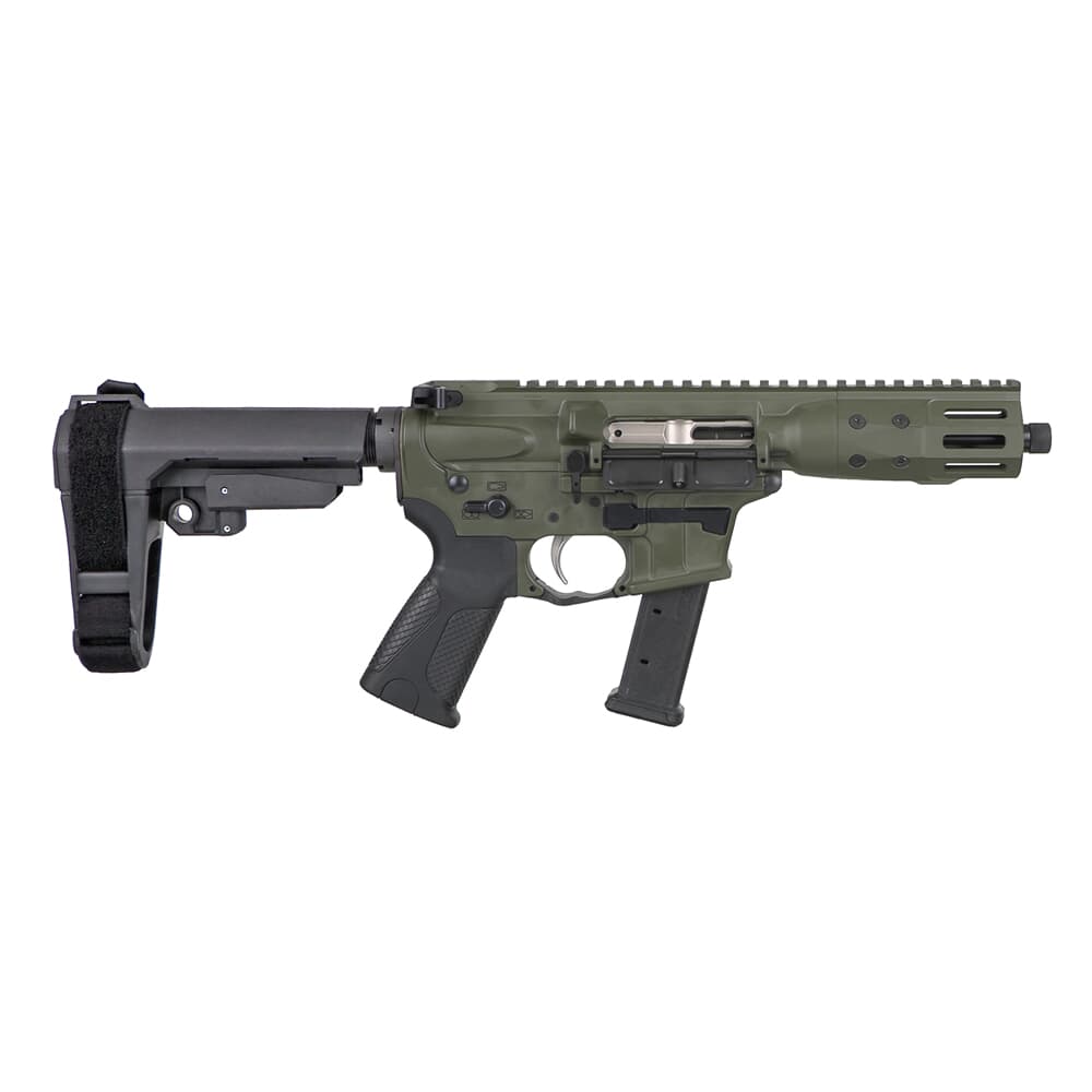 LWRC IC-9 9mm 5.6&quot; 1/10 1/2x28 OD Green Pistol w/SBA3 Brace ICP9B5KSBA3
