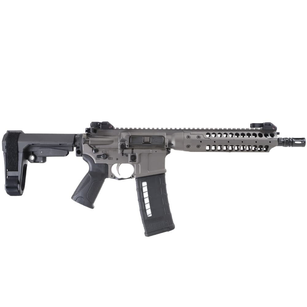 LWRC SIX8-A5 6.8 SPC 10.5&quot; 1:7&quot; 1/2x28 Bbl Tungsten Grey Pistol w/SBA3 Brace SIX8A5P5TG10SBA3