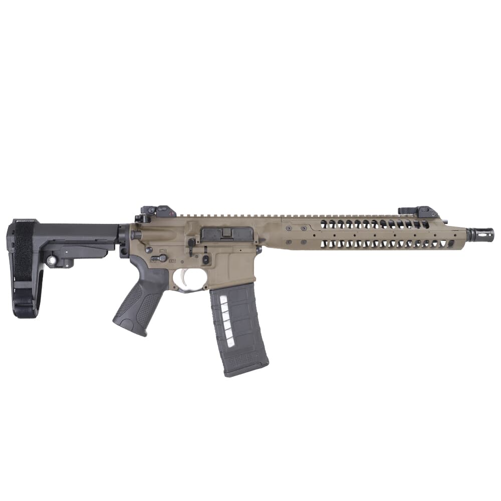 LWRC SIX8-A5 6.8 SPC 12.7&quot; 1:7&quot; 1/2x28 Bbl Patriot Brown Pistol w/SBA3 Brace SIX8A5PPBC12SBA3
