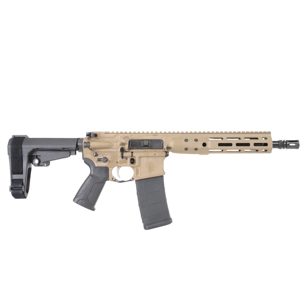 LWRC ICDI M-LOK Direct Impingement 5.56mm NATO 10.5&quot; 1:7&quot; 1/2x28 Bbl FDE Pistol w/SBA3 Brace ICDIP5CK10SBA3ML