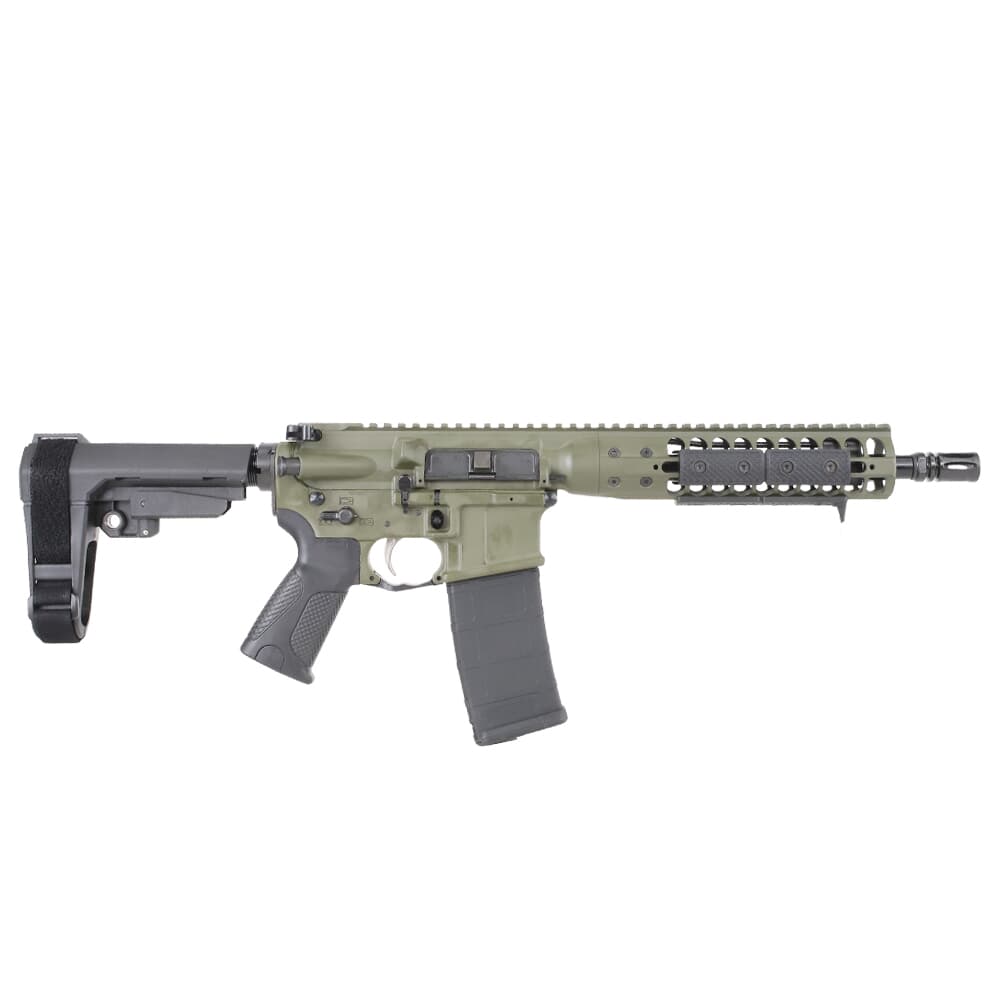 LWRC ICDI Direct Impingement 5.56mm NATO 10.5&quot; 1:7&quot; 1/2x28 Bbl OD Green Pistol w/SBA3 Brace ICDIP5ODG10SBA3
