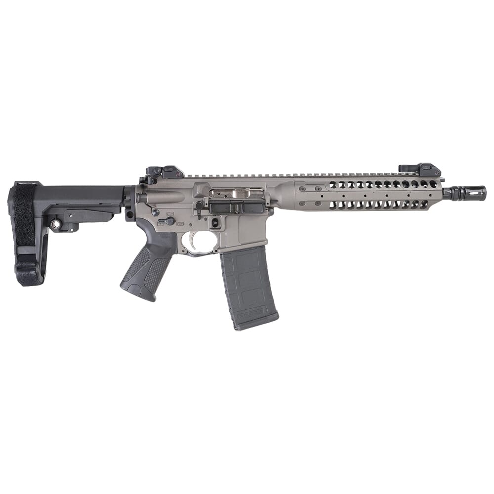 LWRC IC-A5 5.56mm NATO 10.5" 1:7" 1/2x28 Bbl Tungsten Grey Pistol w/SBA3 Brace ICA5P5TG10SBA3