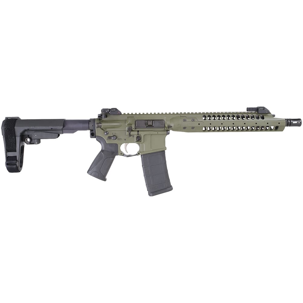 LWRC IC-A5 5.56mm NATO 12.7" 1:7" 1/2x28 Bbl OD Green Pistol w/SBA3 Brace ICA5P5ODG12SBA3