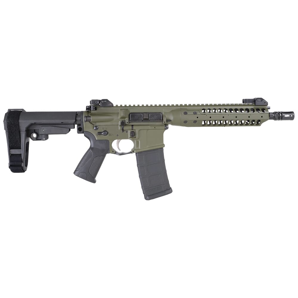 LWRC IC-A5 5.56mm NATO 10.5" 1:7" 1/2x28 Bbl OD Green Pistol w/SBA3 Brace ICA5P5ODG10SBA3