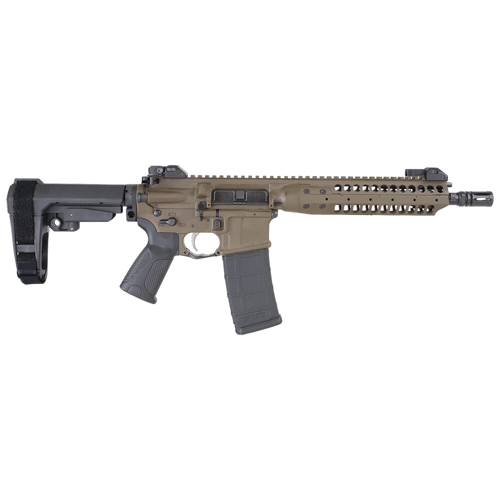 LWRC IC-A5 5.56mm NATO 10.5" 1:7" 1/2x28 Bbl Patriot Brown Pistol w/SBA3 Brace ICA5P5PBC10SBA3