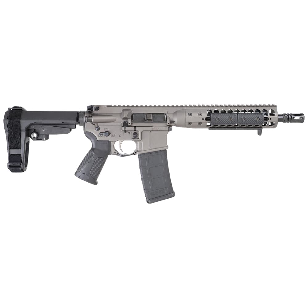 LWRC ICDI Direct Impingement 5.56mm NATO 10.5&quot; 1:7&quot; 1/2x28 Bbl Tungsten Grey Pistol w/SBA3 Brace ICDIP5TG10SBA3